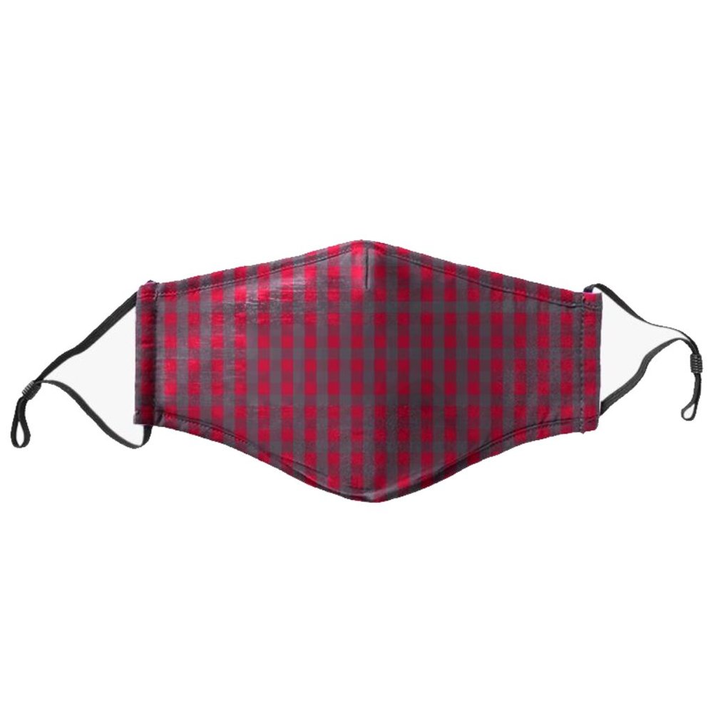 Crimson & Gray Pattern Face Mask
